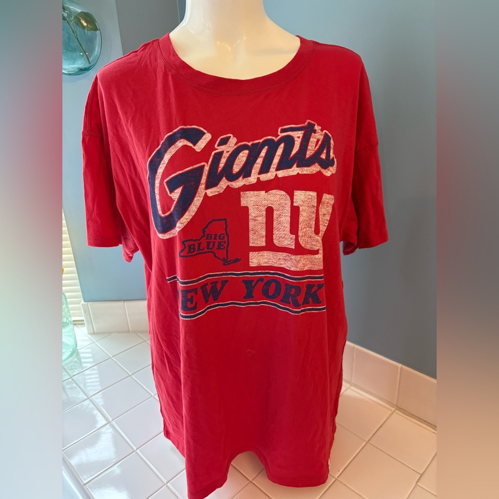 NWT 47 Brand Womens New York Giants Football Shirt NFL Red Size XL $40 - Picture 1 of 5